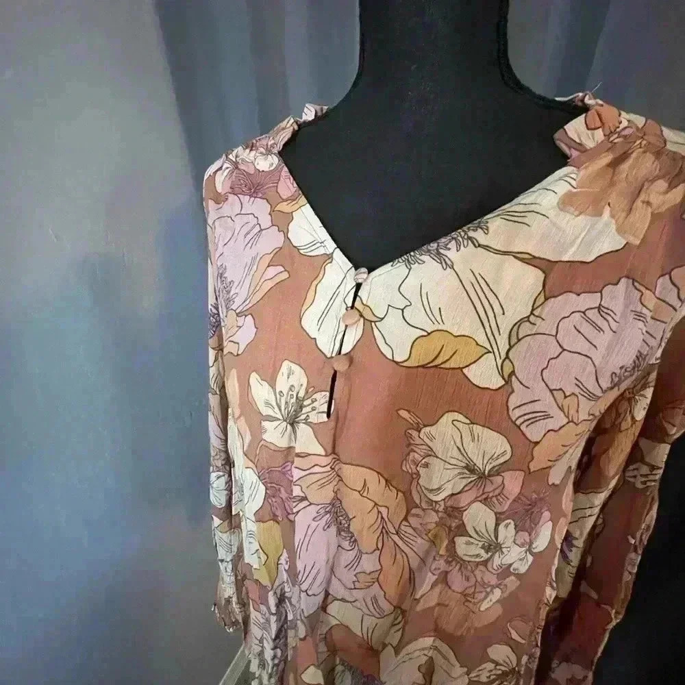 Promesa Pink/Mauve Floral Blouse, NWT - Picture 2 of 7